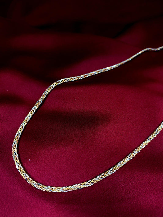 18CT GOLD 3 TONE TWIST CHAIN