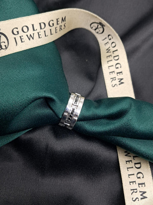 Silver 925 Natural Black Diamond Mens Ring 0.30CT