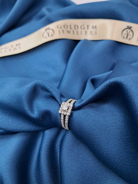 18ct White Gold Natural Diamond Ring 0.63ct