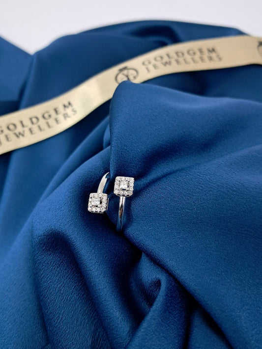 18ct White Gold Square Ring 0.44ct