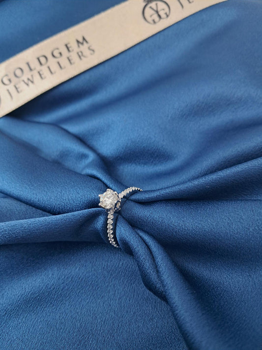 18ct White Gold Natural Diamond Ring 0.66ct