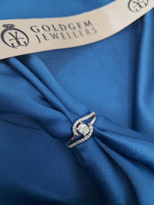 18ct White Gold Natural Diamond Ring 0.60ct