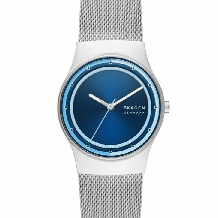 Skagen Sol Solar-Powered Silver Stainless Steel Mesh Watch - SKW3024
