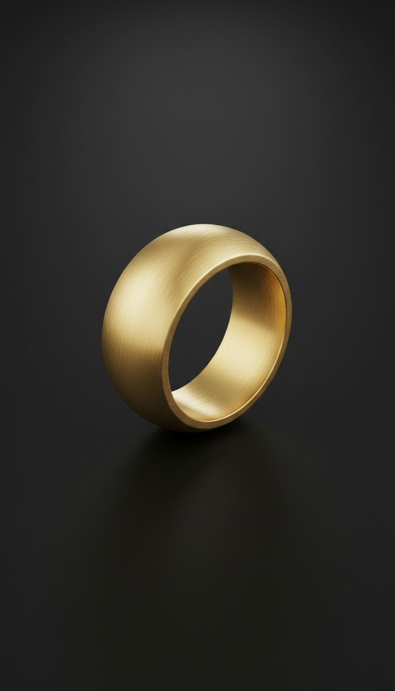 Wide-band 18ct gold ring
