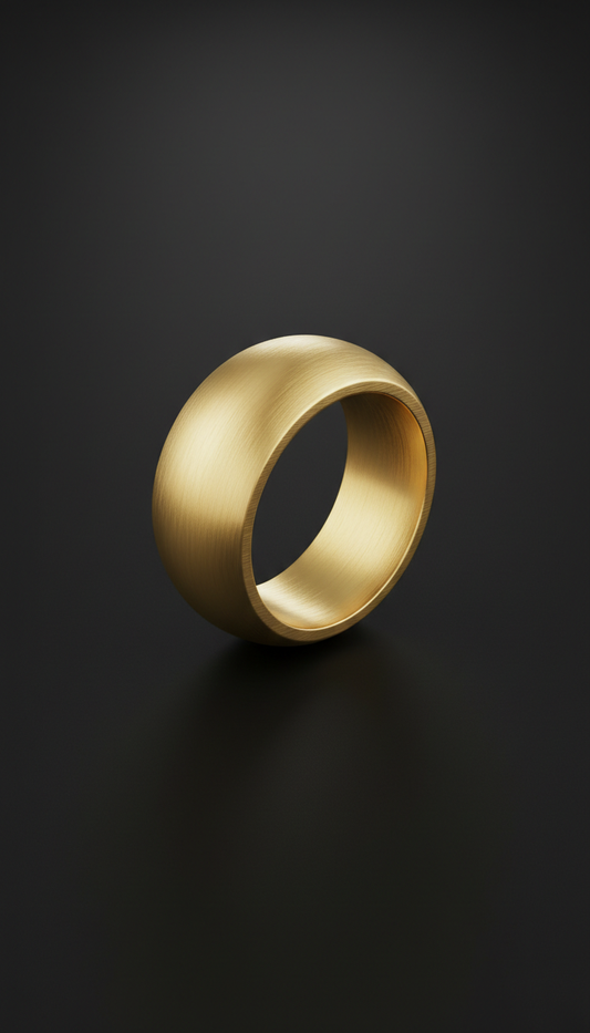 Wide-band 18ct gold ring