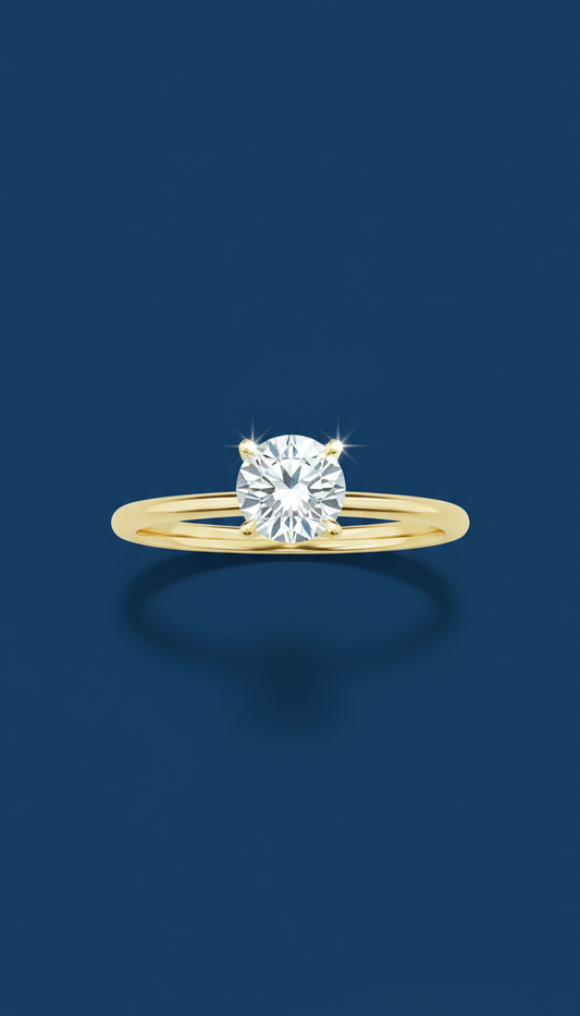 18k gold diamond solitaire ring