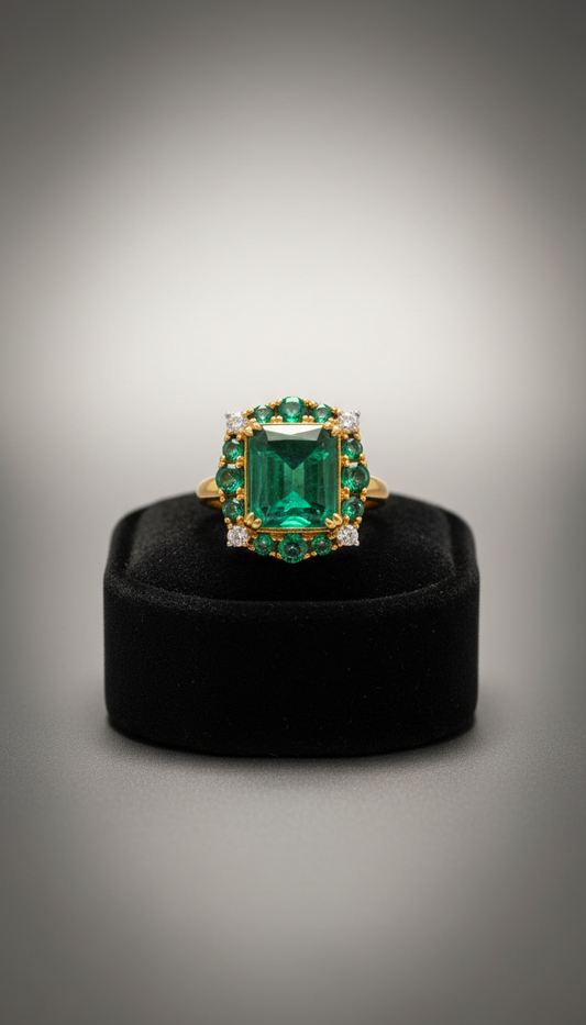 Imperial Gold Emerald Cocktail Ring
