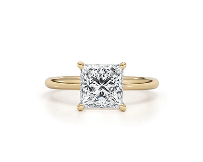 18ct Gold 3ct Lab Grown Princess Cut Solataire Ring