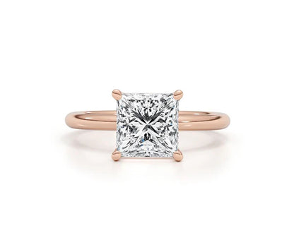 18ct Gold 3ct Lab Grown Princess Cut Solataire Ring