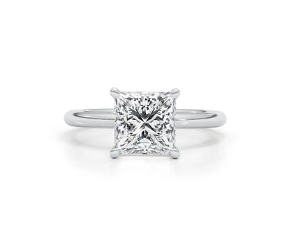 18ct Gold 3ct Lab Grown Princess Cut Solataire Ring