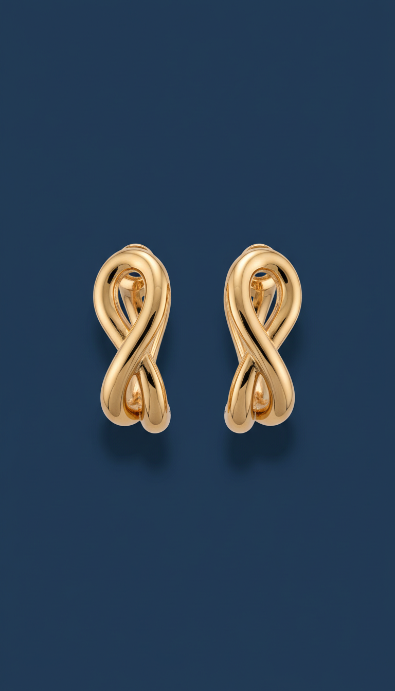 Sculptural 18k gold hoop earrings