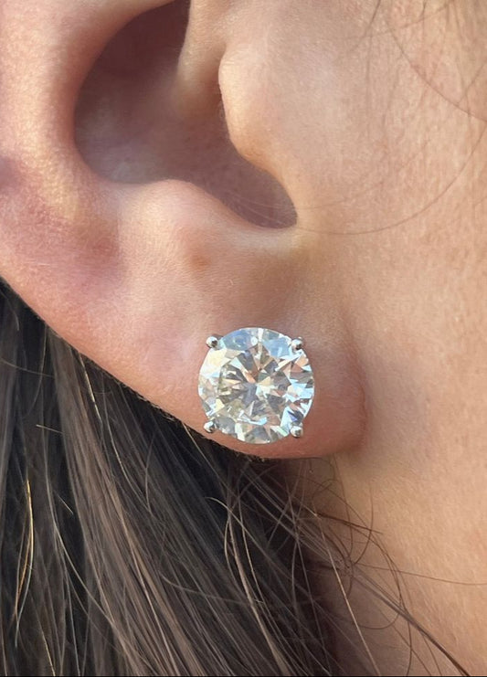 3CT LAB GROWN EARRING STUDS