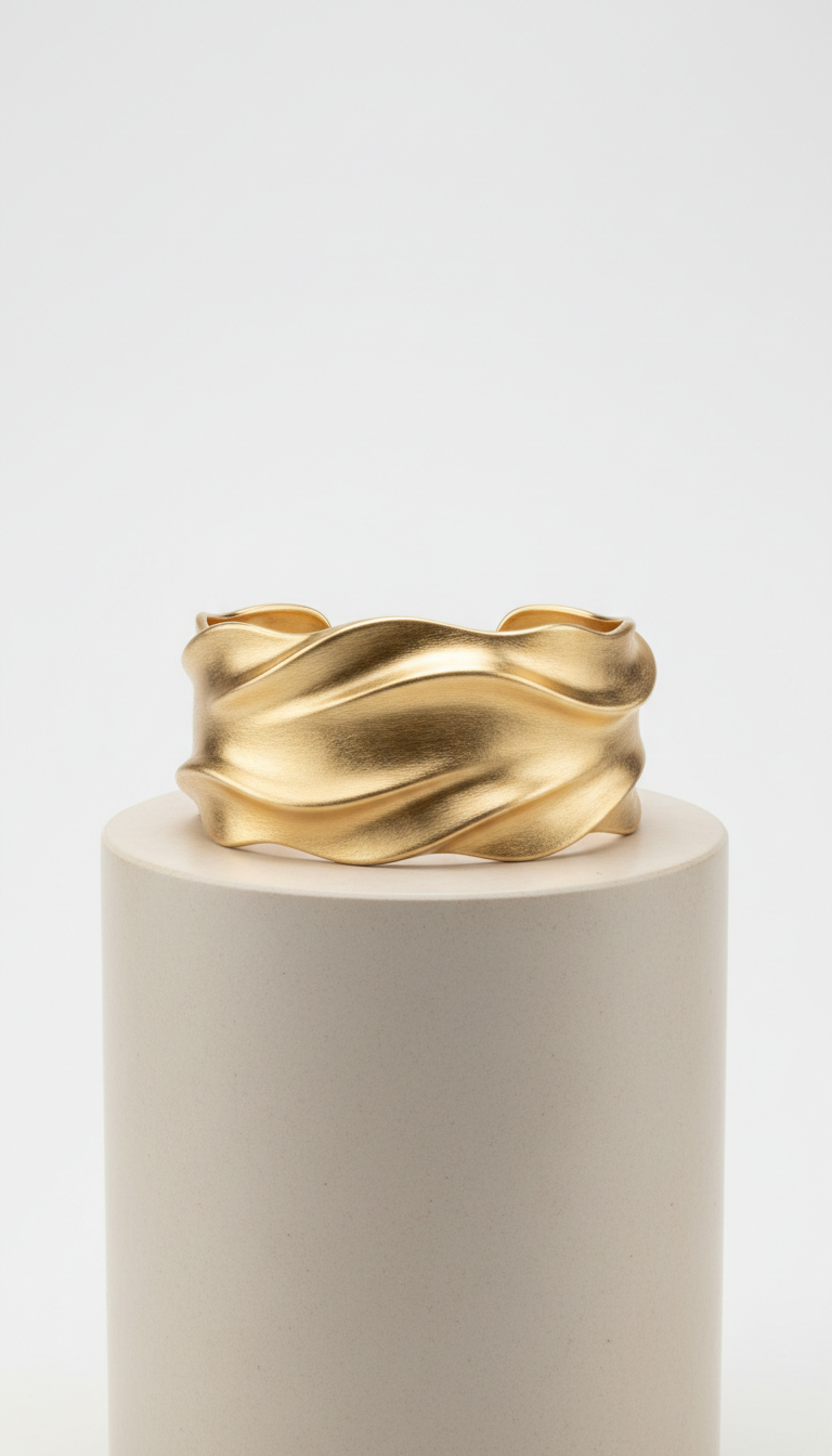 Sculptural 18ct Gold Cuff Bracelet