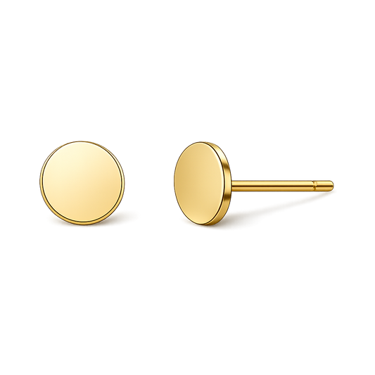 9ct Gold Disc Stud Earrings