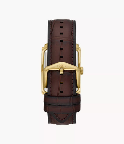 FOSSIL Carraway Three-Hand Brown Croco Leather Watch - FS6011