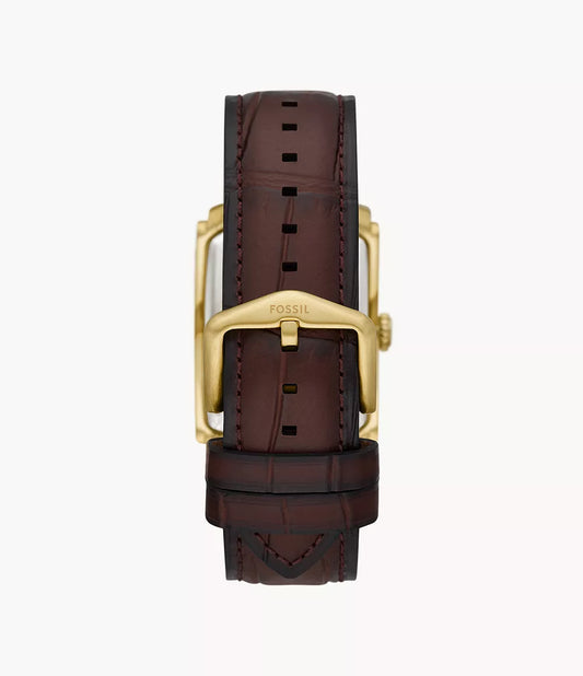 FOSSIL Carraway Three-Hand Brown Croco Leather Watch - FS6011