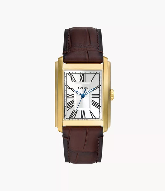 FOSSIL Carraway Three-Hand Brown Croco Leather Watch - FS6011