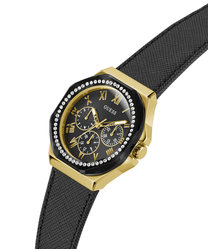 GUESS Ladies Black Gold Tone Multi-function Watch - GW0753L4