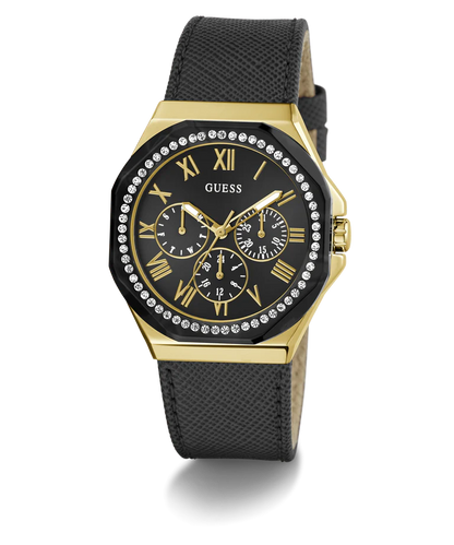 GUESS Ladies Black Gold Tone Multi-function Watch - GW0753L4