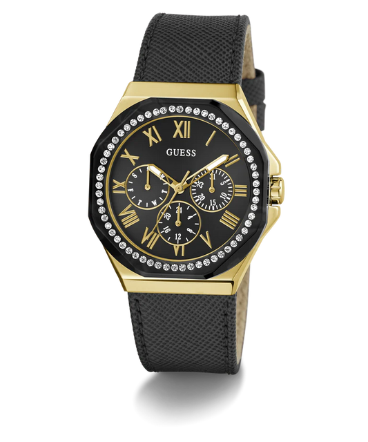 GUESS Ladies Black Gold Tone Multi-function Watch - GW0753L4
