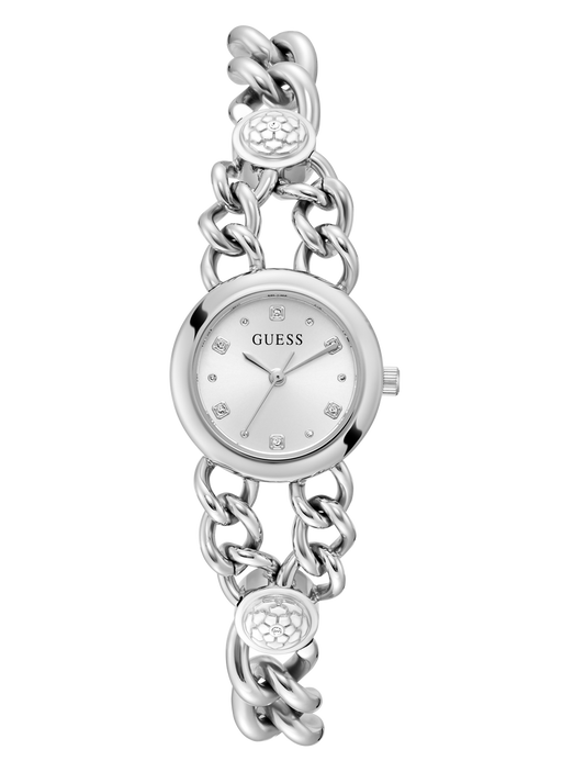 GUESS - Ladies Silver Tone Analog Watch- GW0758L1