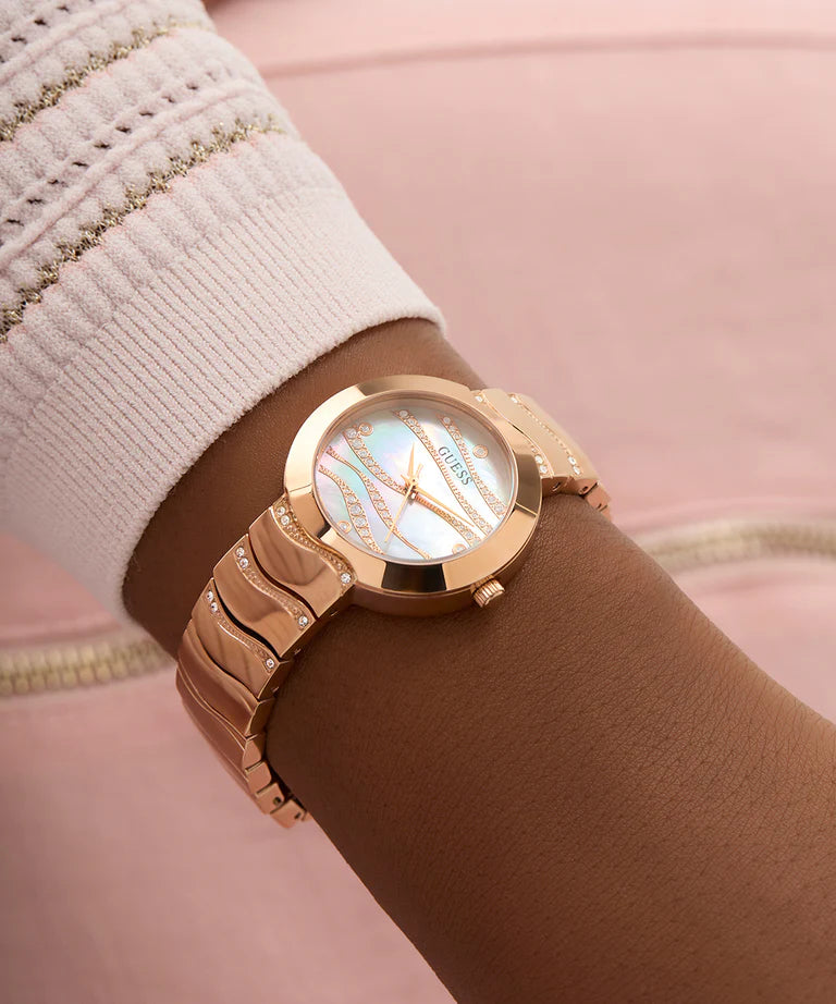 GUESS Ladies Rose Gold Tone Analog Watch - GW0871L3