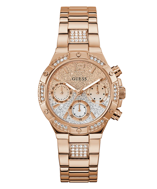 GUESS Ladies Rose Gold Tone Multi-function Watch - GW0950L4