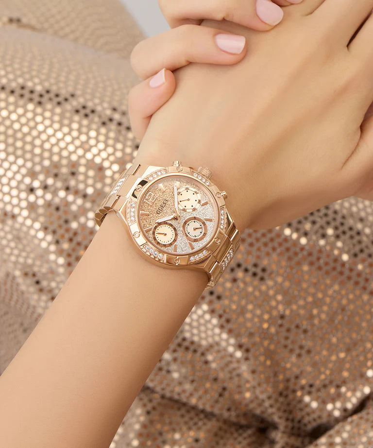GUESS Ladies Rose Gold Tone Multi-function Watch - GW0950L4