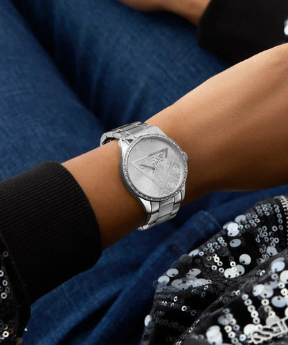 GUESS Ladies Silver Tone Analog Watch - GW0987L1