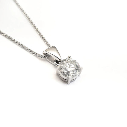 3CT Lab Grown Round Cut Diamond Solitaire Pendant