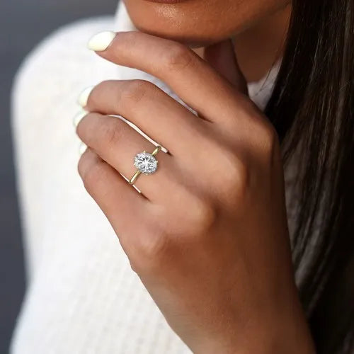 2ct Lab Grown Oval Diamond Solitaire Ring