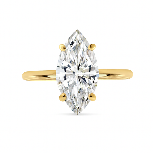 18ct Gold Lab Grown Diamond Solitaire  Ring – 5ct Marquise