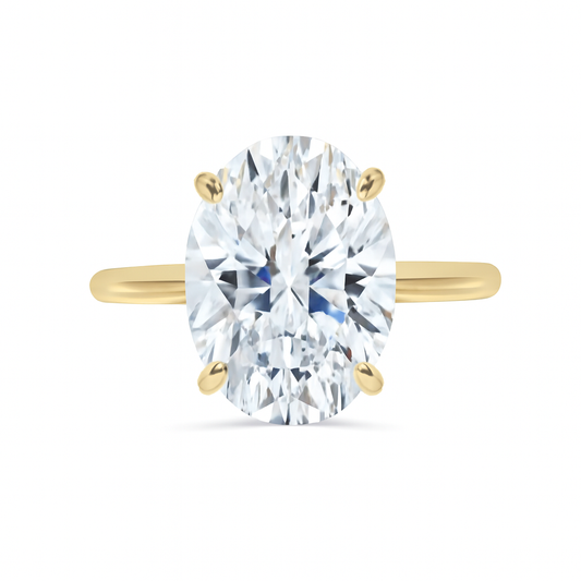 18ct Gold Lab Grown Diamond Solitaire  Ring – 5ct oval