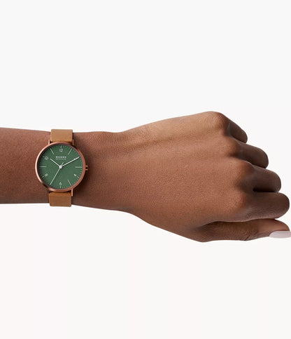 Skagen Women's Aaren Naturals Cognac Apple leather Watch - SKW2973