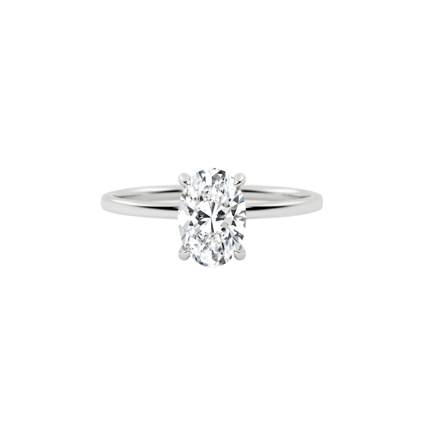 1ct Lab Grown Oval Diamond Solitaire Ring