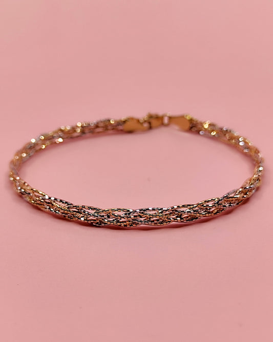 18CT 3 Tone Bracelet