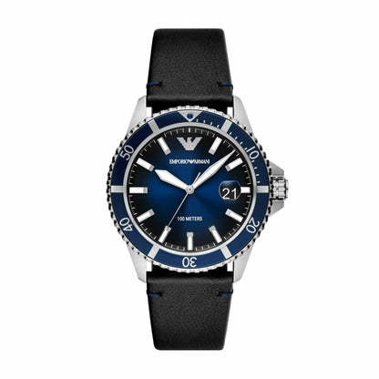 Emporio Armani  Black Leather Watch - AR11516