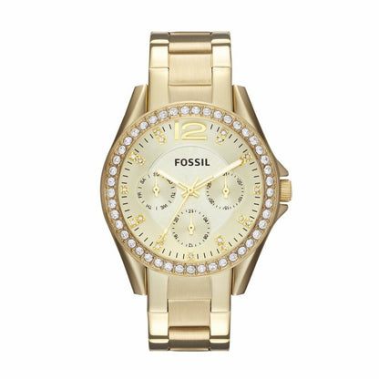 Fossil Women's Riley Gold Round Stainless Steel Watch - ES3203