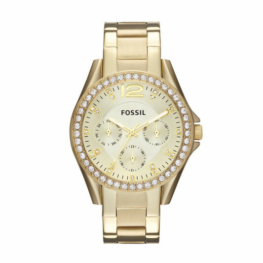 Fossil Women's Riley Gold Round Stainless Steel Watch - ES3203
