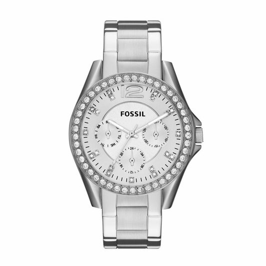 Fossil Women's Riley Silver/Steel Round Stainless Steel Watch - ES3202