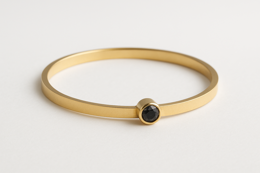9ct Gold Natural Black Diamond Solitaire Ring – 0.23CT