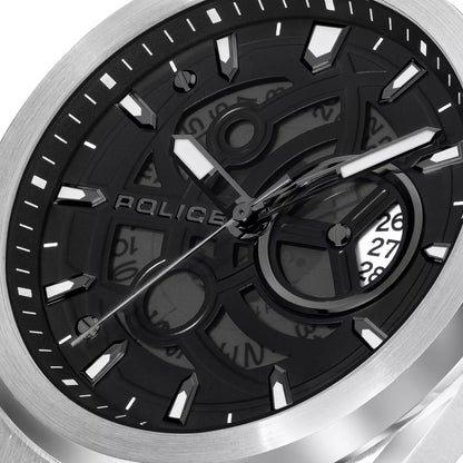 Police Silver Metal Ofset Watch PEWJH2228007