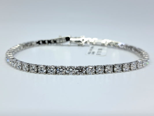 18ct White Gold Lab Grown Tennis Bracelet 4.9ct