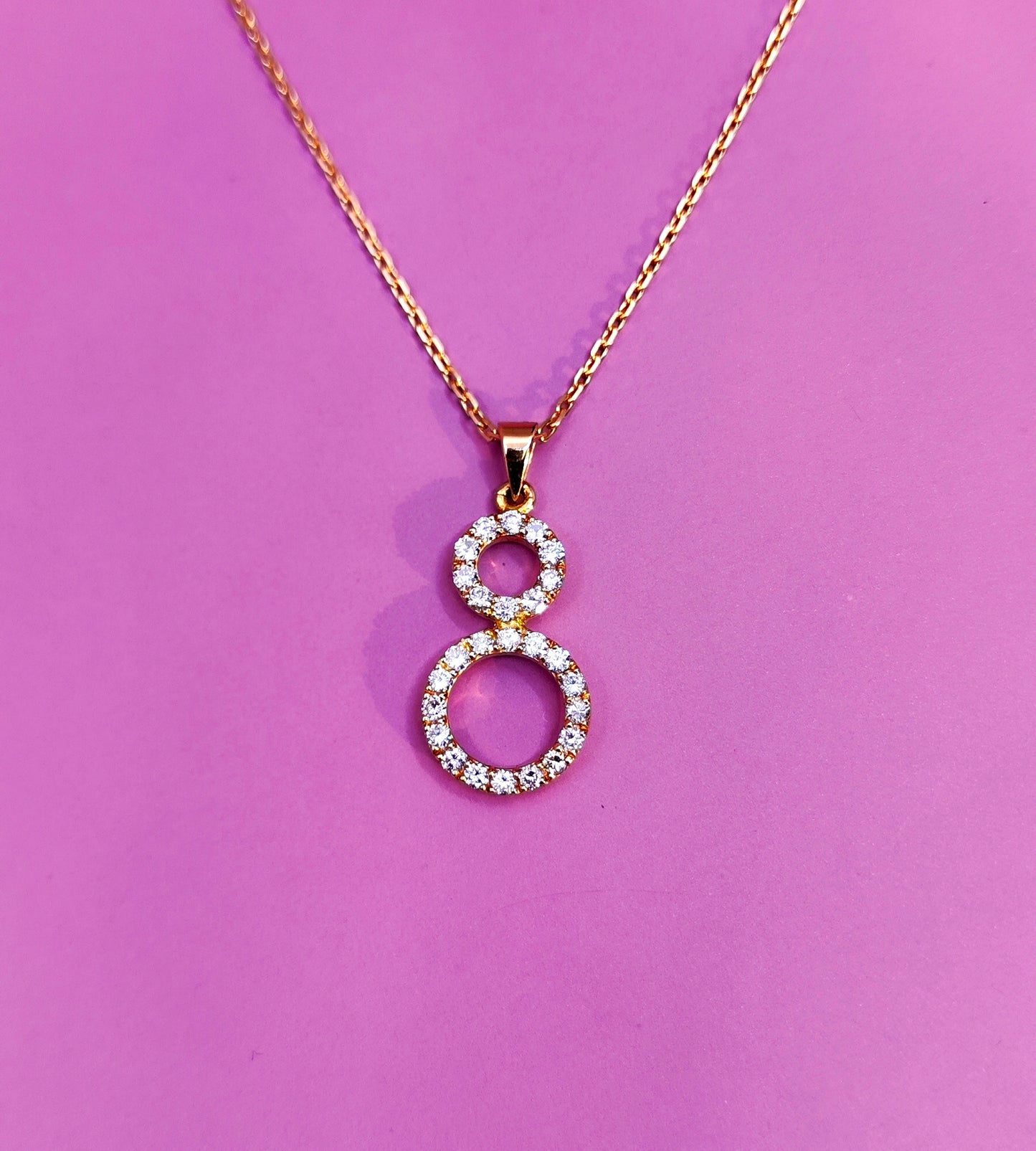 18ct Natural Diamond Rose Gold Pendant