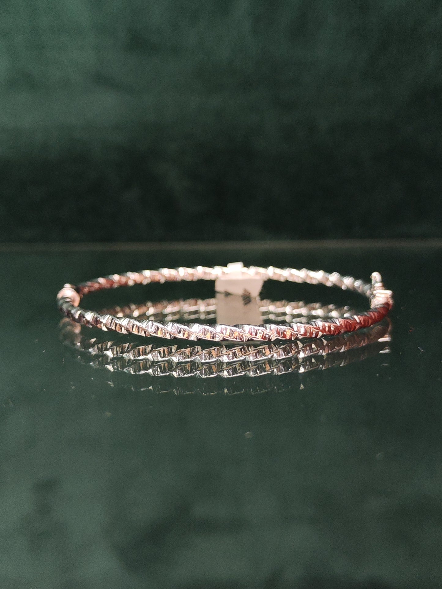 18ct White Gold Solid Bracelet