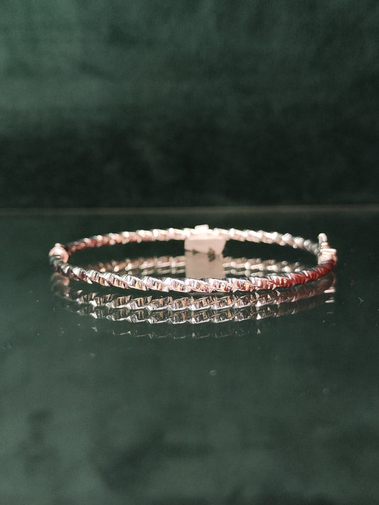 18ct White Gold Solid Bracelet