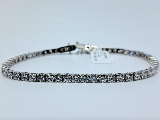 18ct White Gold Lab Grown Tennis Bracelet 6.1ct