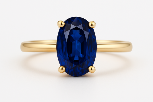 9CT Yellow Gold (SEP) Sapphire   Solitaire  Ring  -1CT