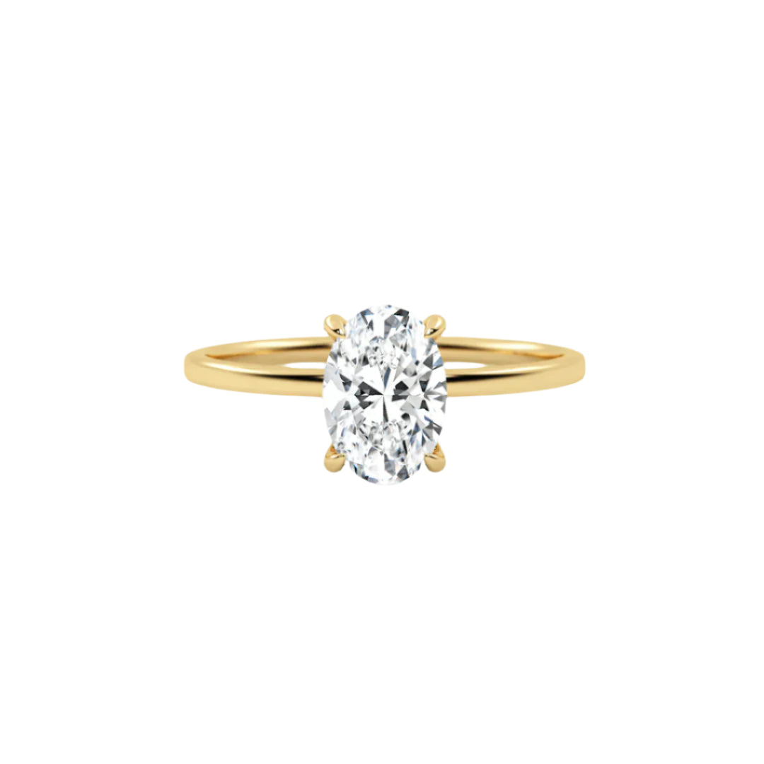 1ct Lab Grown Oval Diamond Solitaire Ring