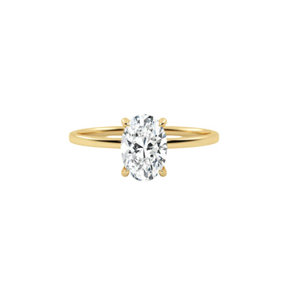 1ct Lab Grown Oval Diamond Solitaire Ring